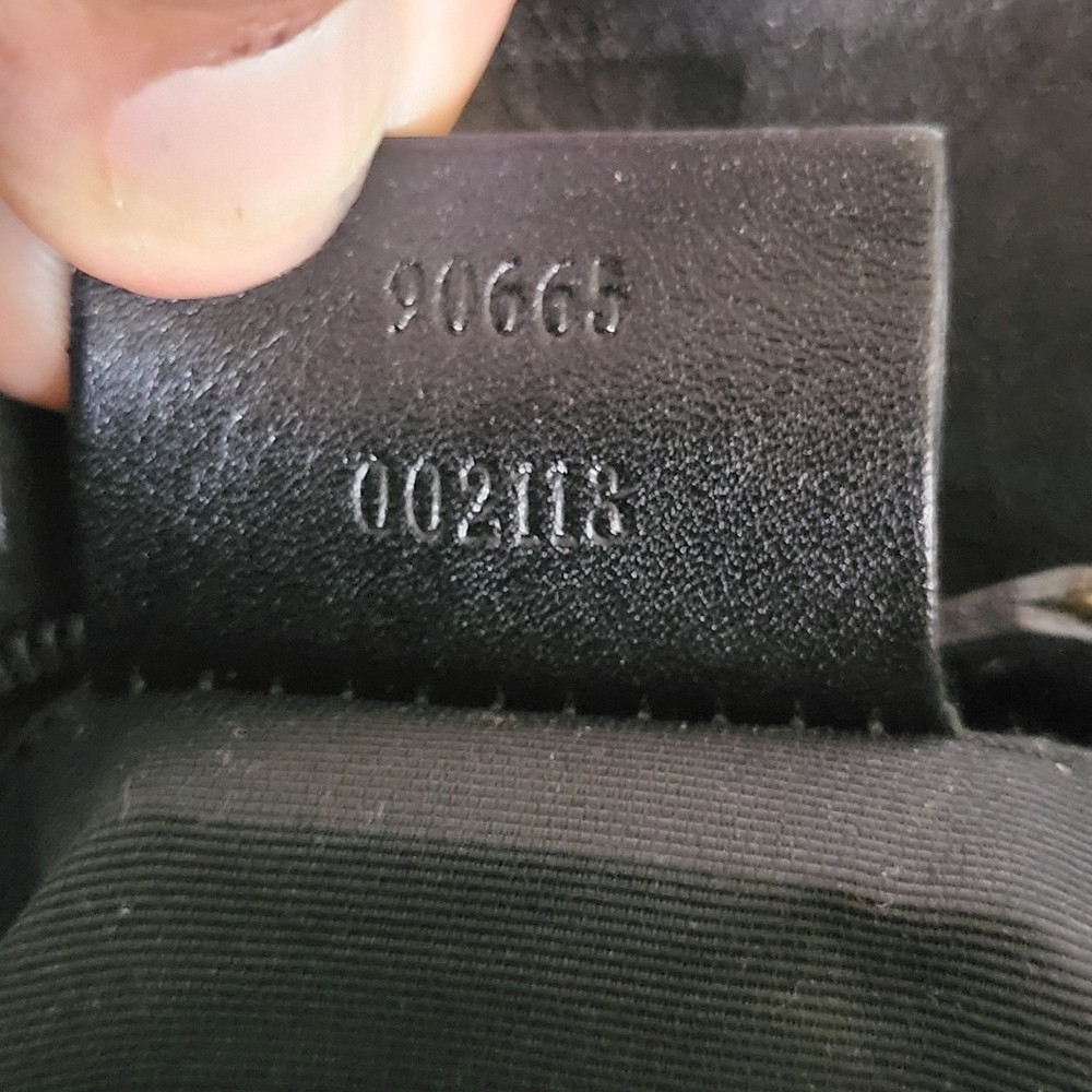 Gucci Black GG Canvas Monogram and Leather Shoulder Bag..Authentic w/ COA... - Picture 6 of 16